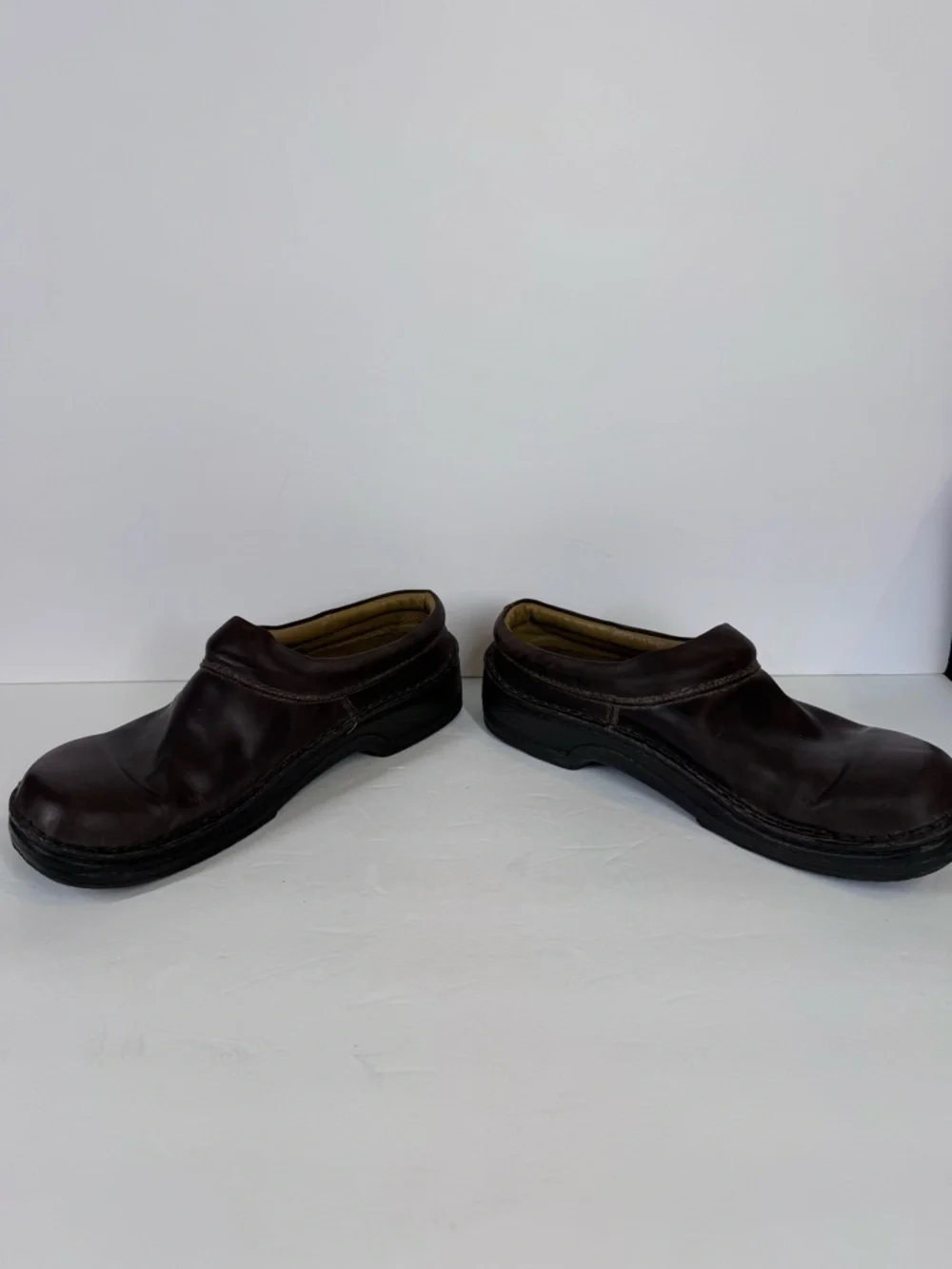 Footprints by Birkenstock Ashby Brown Leather Clog Mule EU 43 US M 10 Minimalist - Picture 5 of 12